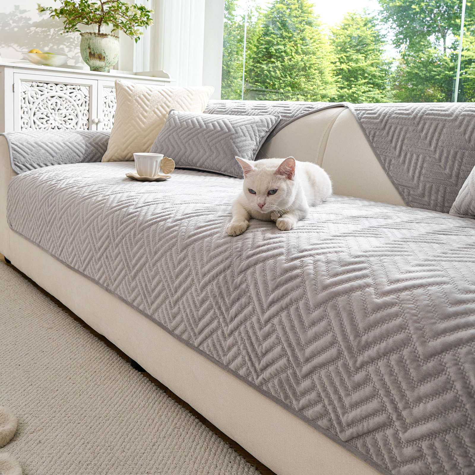 秋冬加厚毛绒沙发垫简约现代防滑坐垫全包沙发套罩巾盖布2026坐垫,淘宝优惠券,粉丝福利购,淘宝优惠卷