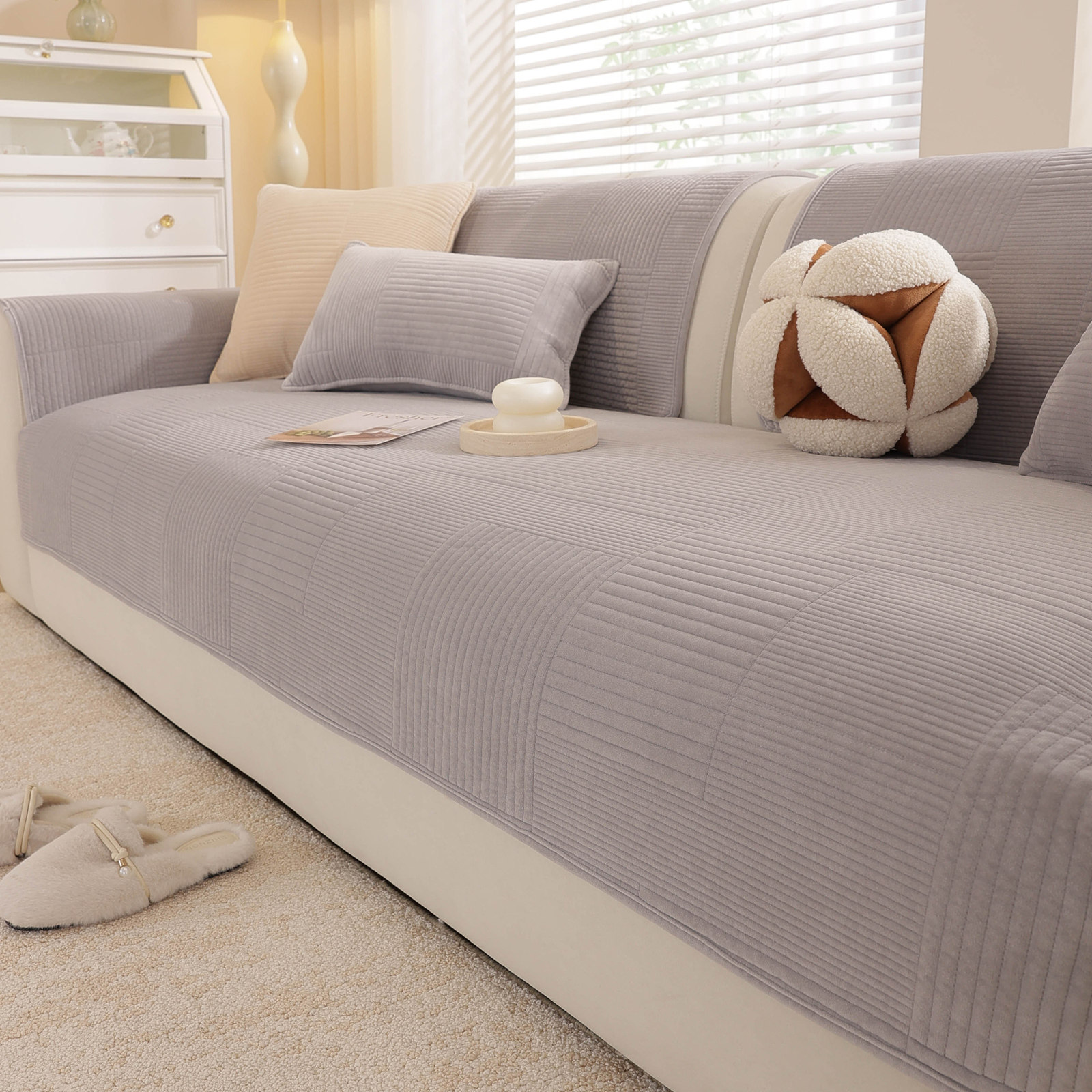 秋冬加厚毛绒沙发垫简约现代防滑坐垫全包沙发套罩巾盖布2026坐垫,淘宝优惠券,粉丝福利购,淘宝优惠卷