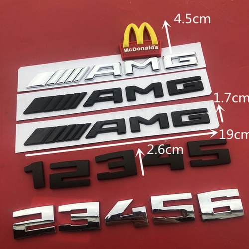 适用奔驰AMG改装标志车标麦当劳贴宝马M5 M2 M3 M汽车贴后尾标 - 图2