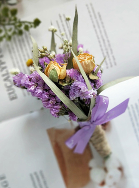 干花永生花玫瑰小花束装饰礼盒