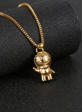 哆啦A梦项链钛钢卫衣链男女吊坠