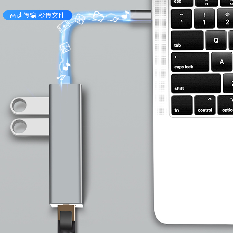 usb转网口适用macbook苹果笔记本电脑网线转换器网络接口联想华为华硕戴尔小米分线器网卡转接头type-c扩展坞-图3