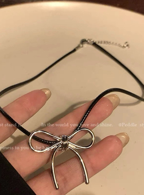 Miss家 蝴蝶结项链女韩国ins博主同款百搭时尚甜酷辣妹个性锁骨链