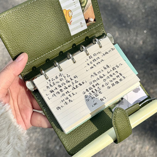 橄榄绿m5活页手账本笔记记事本日程计划日记小本子便携口袋本加厚 - 图1