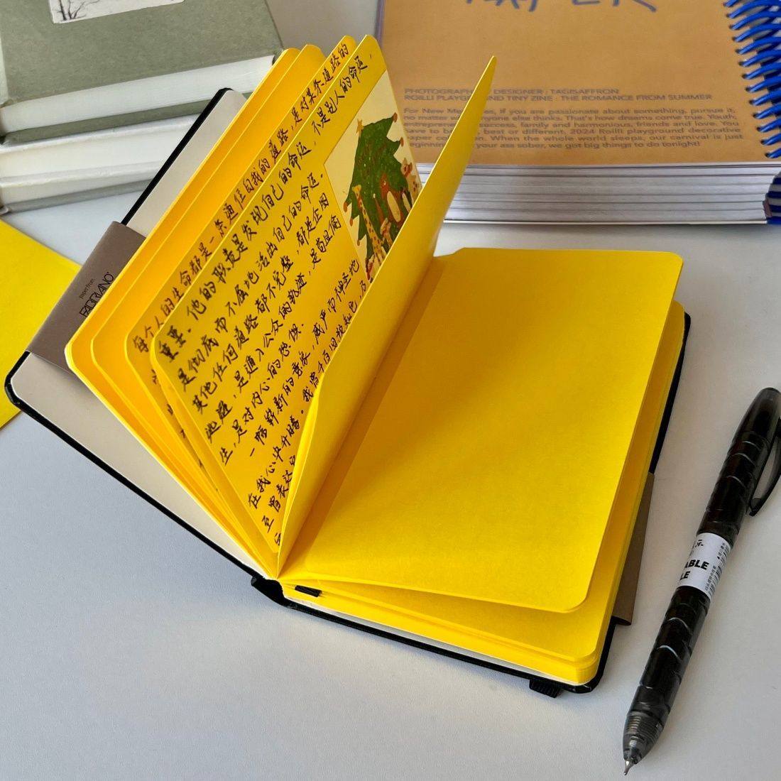 橄榄绿折页口袋本彩页高颜值ins风手账diy装饰学生随身计事日记本 - 图3