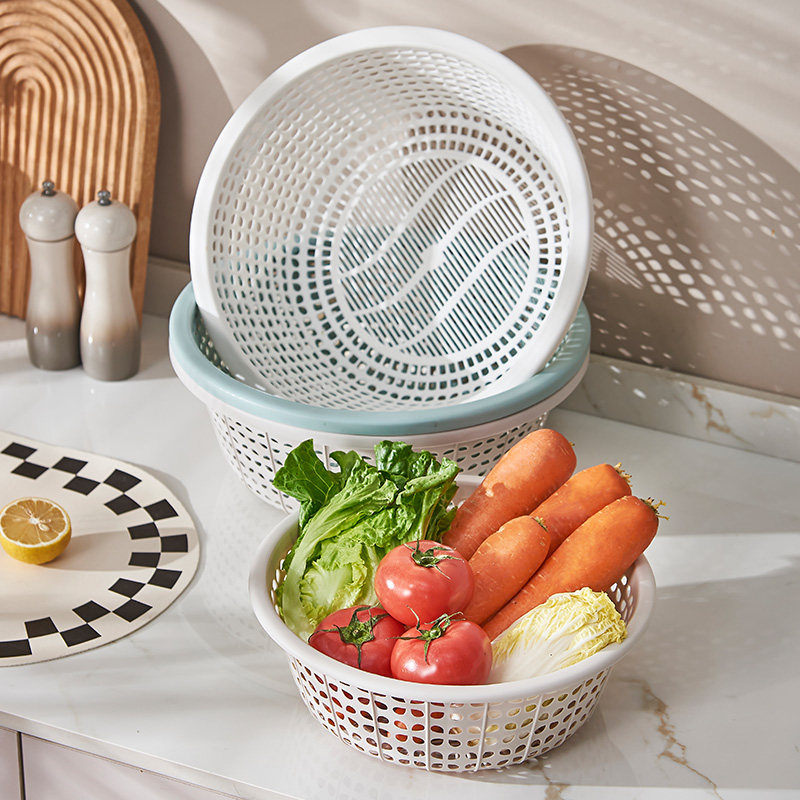 加厚菜篮子洗菜盆沥水篮塑料厨房水果馒头筐镂空洗菜盆馍框家用,淘宝优惠券,粉丝福利购,淘宝优惠卷