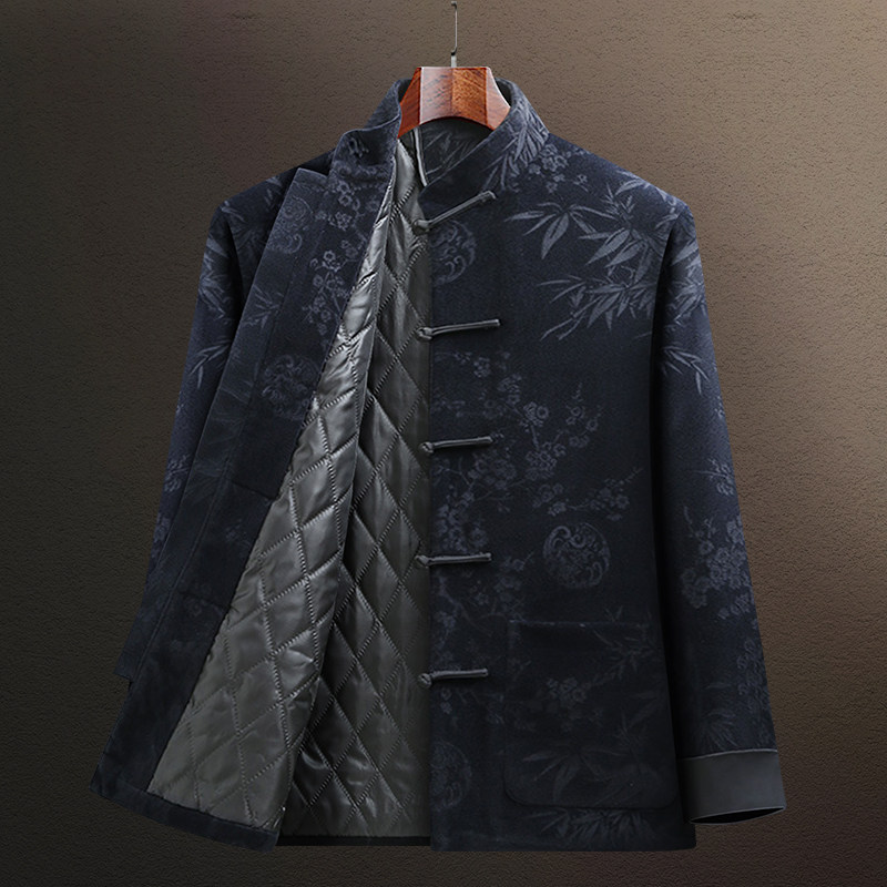 中老年唐装男冬季棉袄爸爸装加厚中国风外套休闲宽松爷爷棉服套装,淘宝优惠券,粉丝福利购,淘宝优惠卷