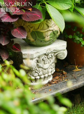 粗陶别墅花园阳台圆柱装饰摆件