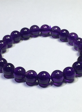 天然紫水晶单圈手串男女节日礼物