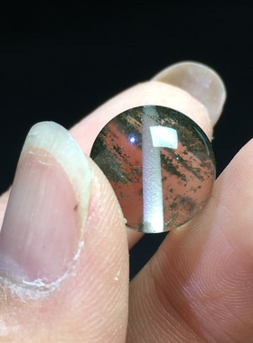 纯天然水晶聚宝盆绿幽灵散颗珠子