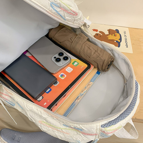 儿童书包女生小学生初中生两件套痛包大容量背包高颜值高中双肩包 - 图2