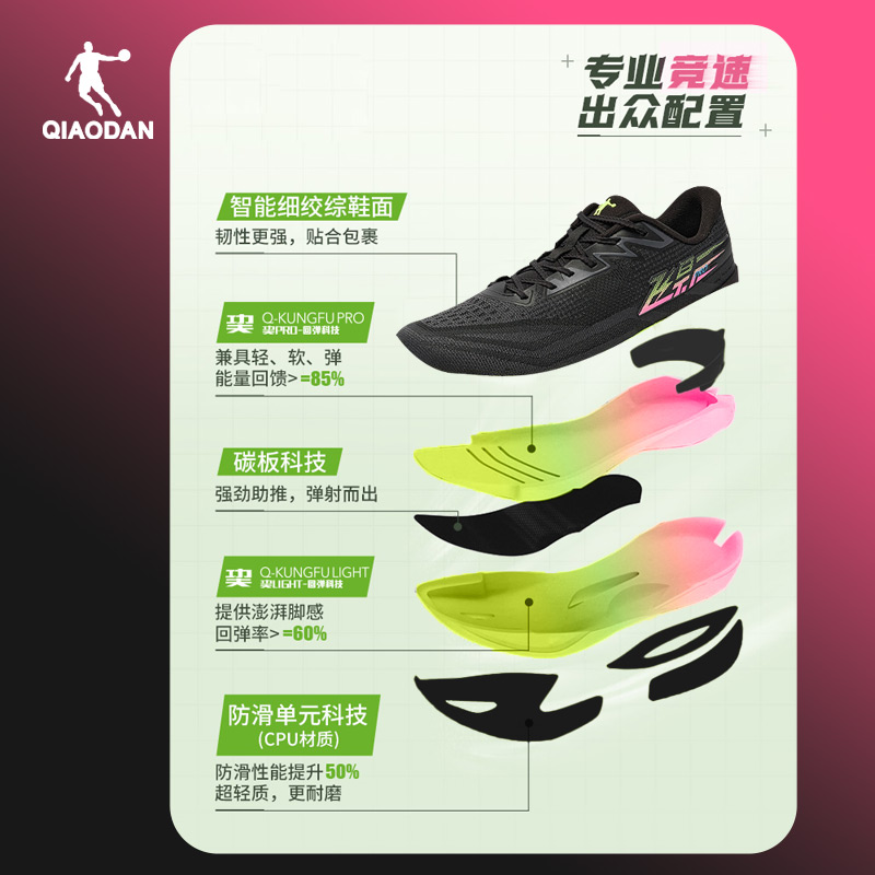 飞影PRO SE 乔丹跑步鞋男款全掌碳板马拉松竞速跑鞋QDB023244288