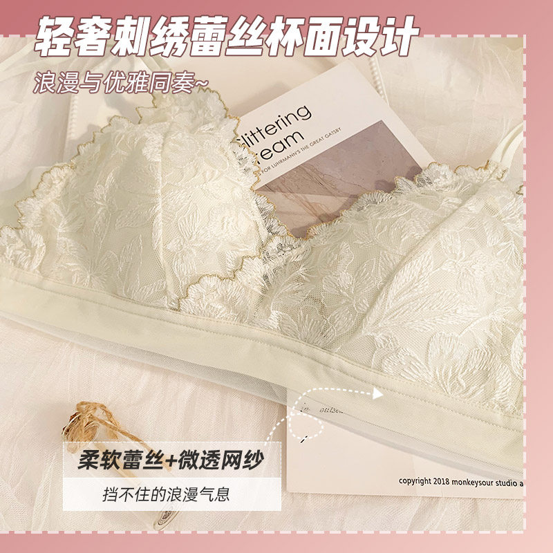 性感美背夏季超薄款无钢圈聚拢内衣 红粉女王文胸