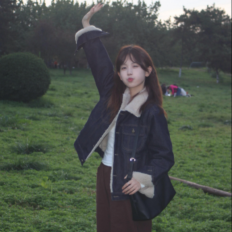 保暖毛绒牛仔棉服外套女2025冬季新款韩版气质减龄显瘦小众上衣潮,淘宝优惠券,粉丝福利购,淘宝优惠卷