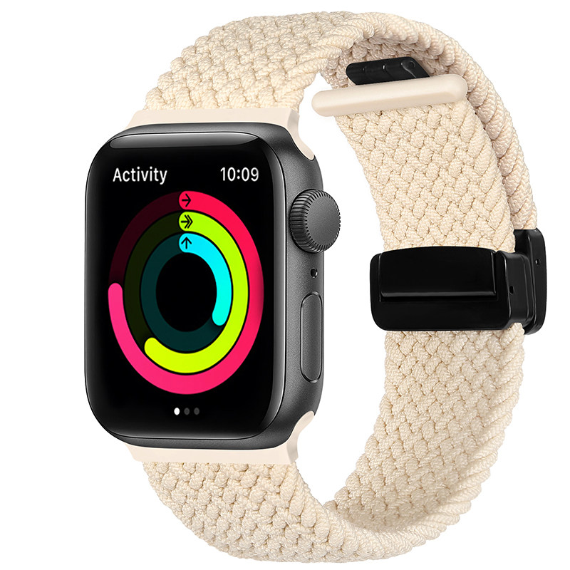 适用Apple Watch8ultra尼龙编织表带7se苹果手表6543金属磁吸弹力 - 图3