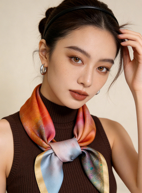 100%桑蚕丝丝巾女杭州特产真丝妈妈款春秋季系脖高级感夏季大披肩
