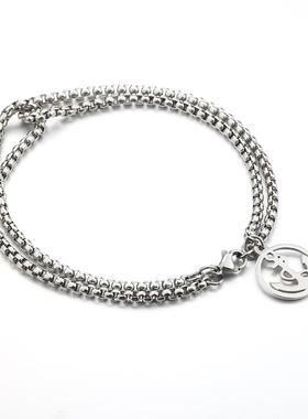 男女钛钢双圈简约学生手链