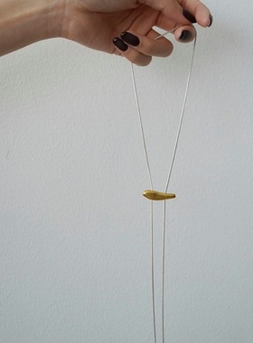 可抽拉设计感项链双层叠戴金银撞色日系简约松本惠奈同款项链