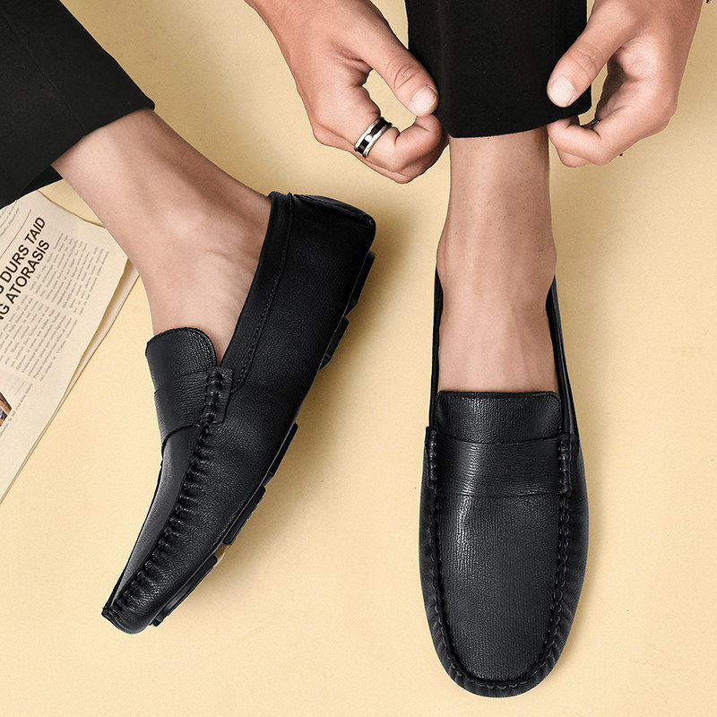 意大利手工缝线轻便软底驾车鞋英伦休闲乐福鞋真皮一脚蹬男豆豆鞋,淘宝优惠券,粉丝福利购,淘宝优惠卷