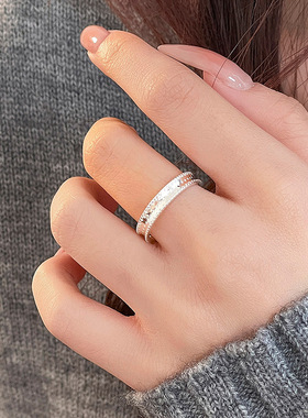 新款S925银新品满天星龙鳞戒指女