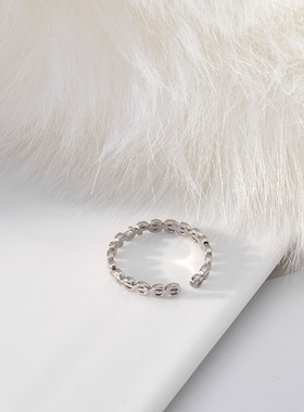 新款S925银韩版金钱戒指女简约冷