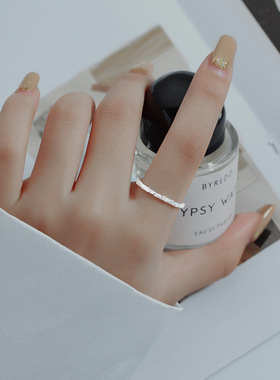 S925银韩版树干纹理设计戒指清新