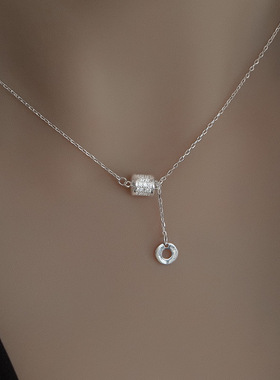 新款S925银小蛮腰流苏项链女夏季