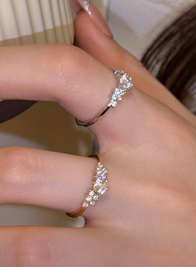 新款S925银清冷感柏林情书锆石戒