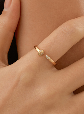 新款S925银欧美时尚镶钻钉子戒指