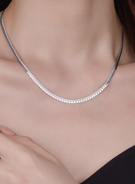 新款S925银时尚博主闪光刀片项链