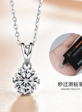 新款S925银外贸经典莫桑石六爪项