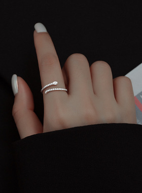 新款S925银日韩精致简约蛇形戒指