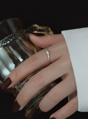 新款S925银打结戒指女小众设计时