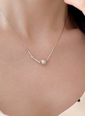 新款S925银韩系时髦车花珠项链女