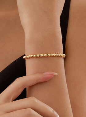 新款S925纯银外贸ins极简风圆珠