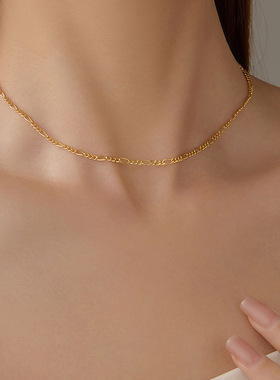 新款S925银简约费加罗项链女个性