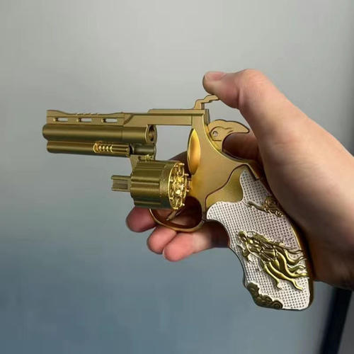 全金属左轮砸炮枪擦响炮火石砸响枪纸炮子火炮手枪玩具枪怀旧皮 - 图2