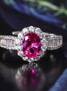 GIL国际证书镀金仿彩宝镶钻戒指