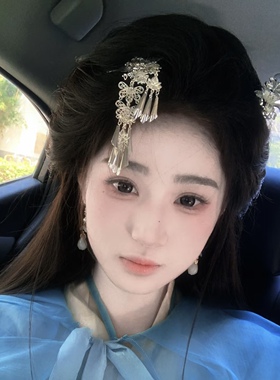 新款古风汉服头饰仿苗银流苏发夹仙女步摇超仙古装战国袍配饰发簪