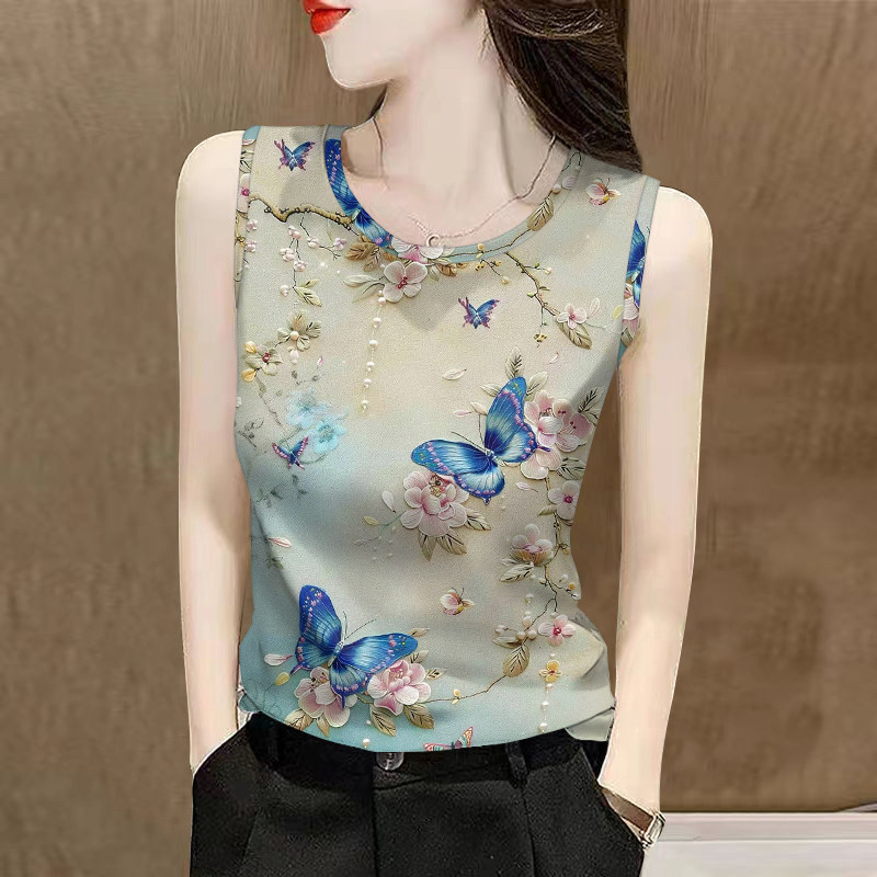 撞色背心女装2025印花新款夏季修身外穿显瘦无袖上衣吊带打底衫,淘宝优惠券,粉丝福利购,淘宝优惠卷