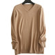 2023 Spring and Autumn New Men's thin V -neck cashmere cashmere knitted loose V -neck sweater solid color bottom sweater