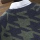 Autumn and winter cardigan men's round neck large size low neck