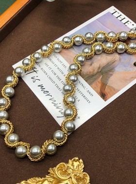 欧玛拉合金优雅百搭气质毛项链