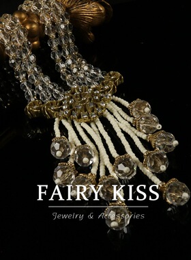 重工复古多层透明闪亮玻璃珠俄金