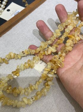 天然水晶不规则碎石项链风颈链脖