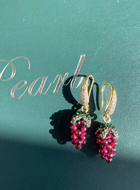 清新葡萄石榴石编织项链锁骨链S