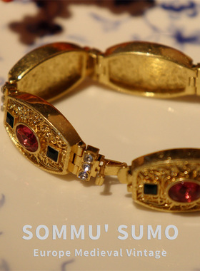 Vintage西洋古董首饰JBK红色水晶