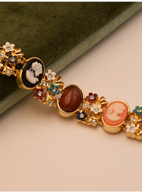 中古Vintage复古卡梅奥雕天然石