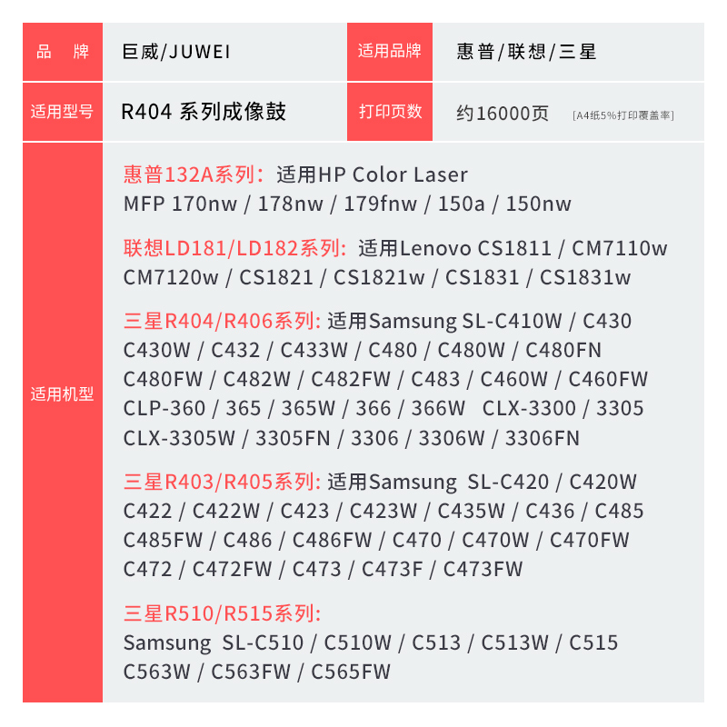 适用惠普W1132A成像鼓132A硒鼓179fnw 178nw感光鼓HP Color Laser 150a 150nw打印机彩色鼓架晒鼓hp118a粉盒 - 图3