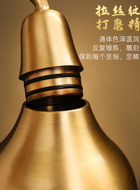 铜葫芦开盖玄关空心摆件挂件大号